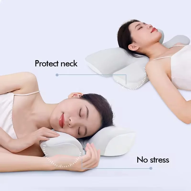 Ортопедическая подушка с эффектом памяти "Beauty Sleep" для шеи в форме бабочки, с медленным восстановлением формы и антинажимным дизайном - Серая