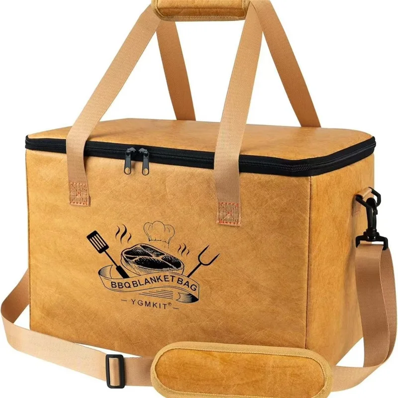 Sac isotherme réutilisable grande capacité pour barbecue - Sac de conservation pour viande avec film en aluminium et fermeture éclair (Sans BPA, Non FDA)
