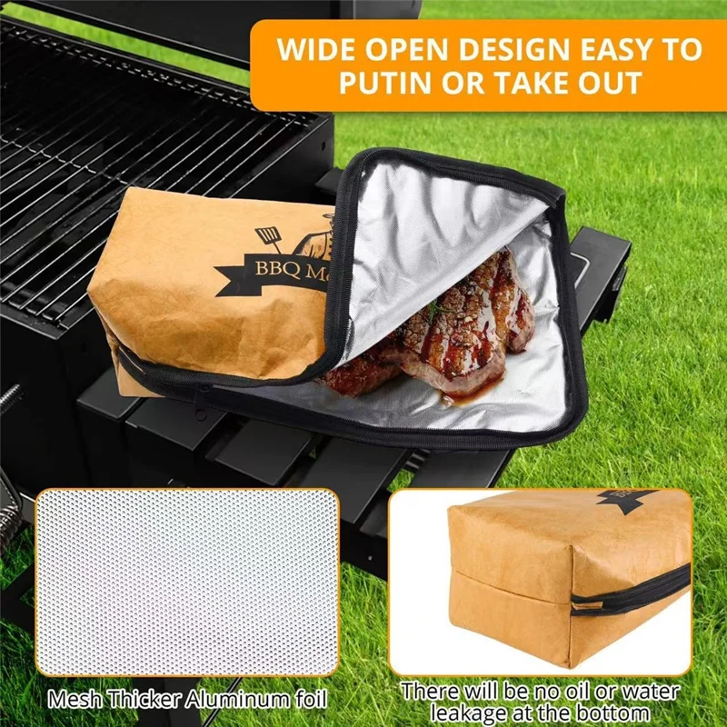 Bolsa Isotérmica de 21 Pulgadas para Barbacoa y Picnic - Bolsa de Almacenamiento de Carne Impermeable con Papel de Aluminio (Sin BPA, Sin FDA)
