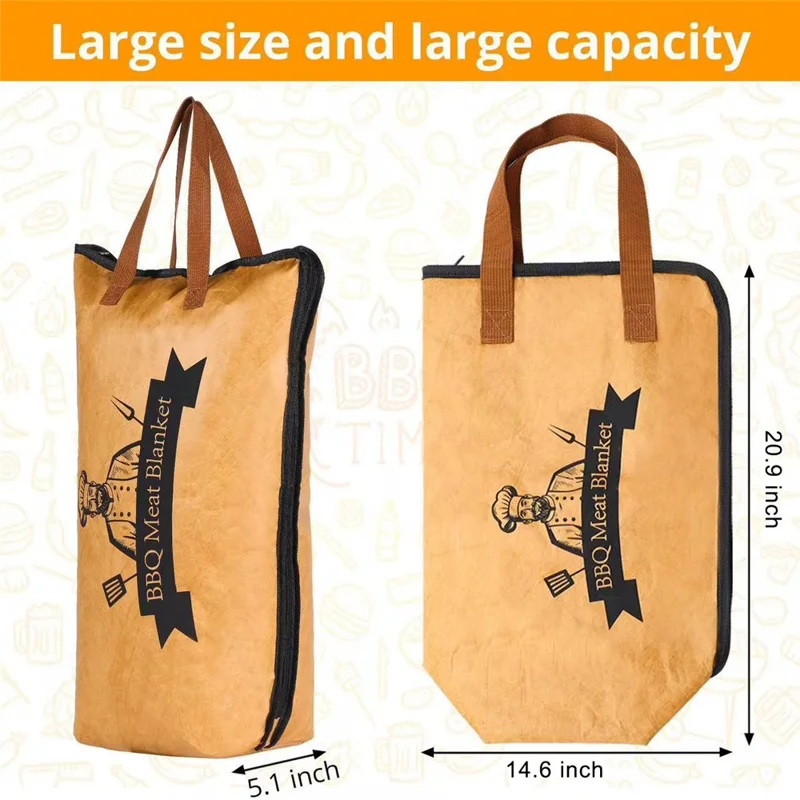 Bolsa Isotérmica de 21 Pulgadas para Barbacoa y Picnic - Bolsa de Almacenamiento de Carne Impermeable con Papel de Aluminio (Sin BPA, Sin FDA)