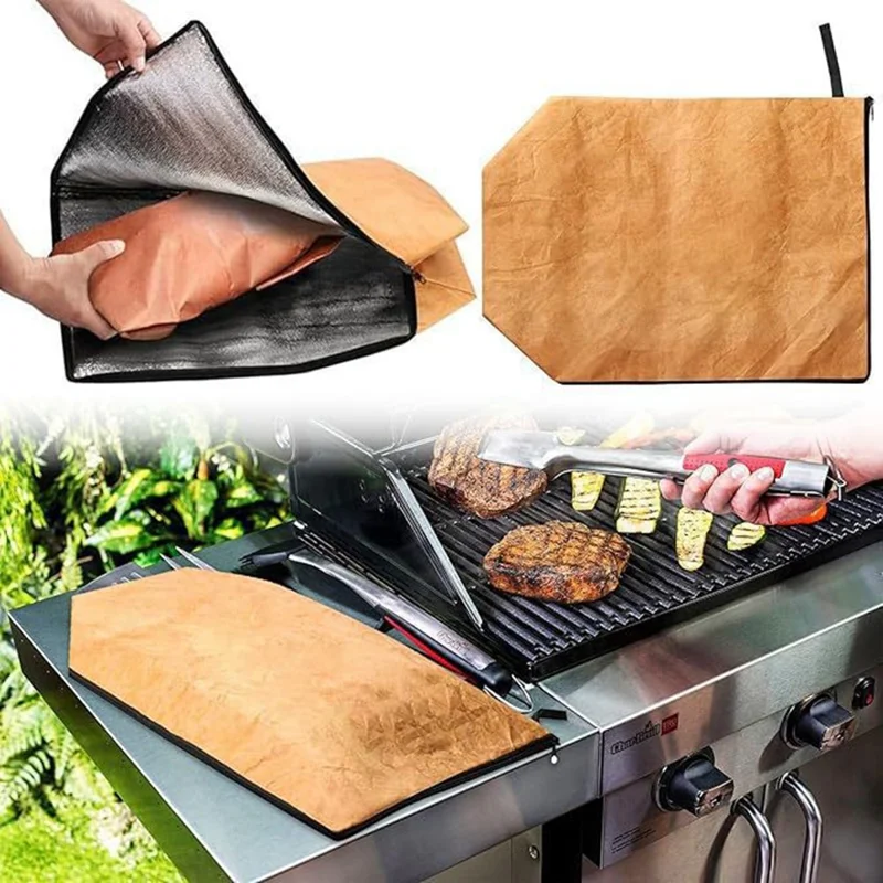 Bolsa Aislante de Gran Capacidad de Papel Kraft para Barbacoa, Enfriador de Carne, con Revestimiento de Aluminio Grueso (Sin BPA, Sin FDA)