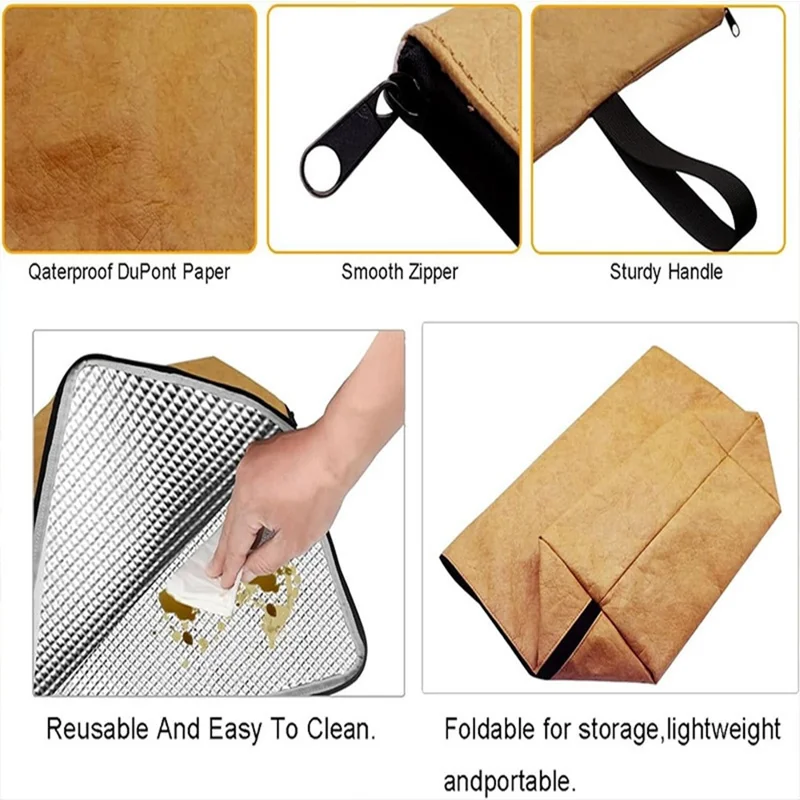 Bolsa Aislante de Gran Capacidad de Papel Kraft para Barbacoa, Enfriador de Carne, con Revestimiento de Aluminio Grueso (Sin BPA, Sin FDA)