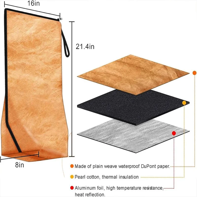 Bolsa Aislante de Gran Capacidad de Papel Kraft para Barbacoa, Enfriador de Carne, con Revestimiento de Aluminio Grueso (Sin BPA, Sin FDA)