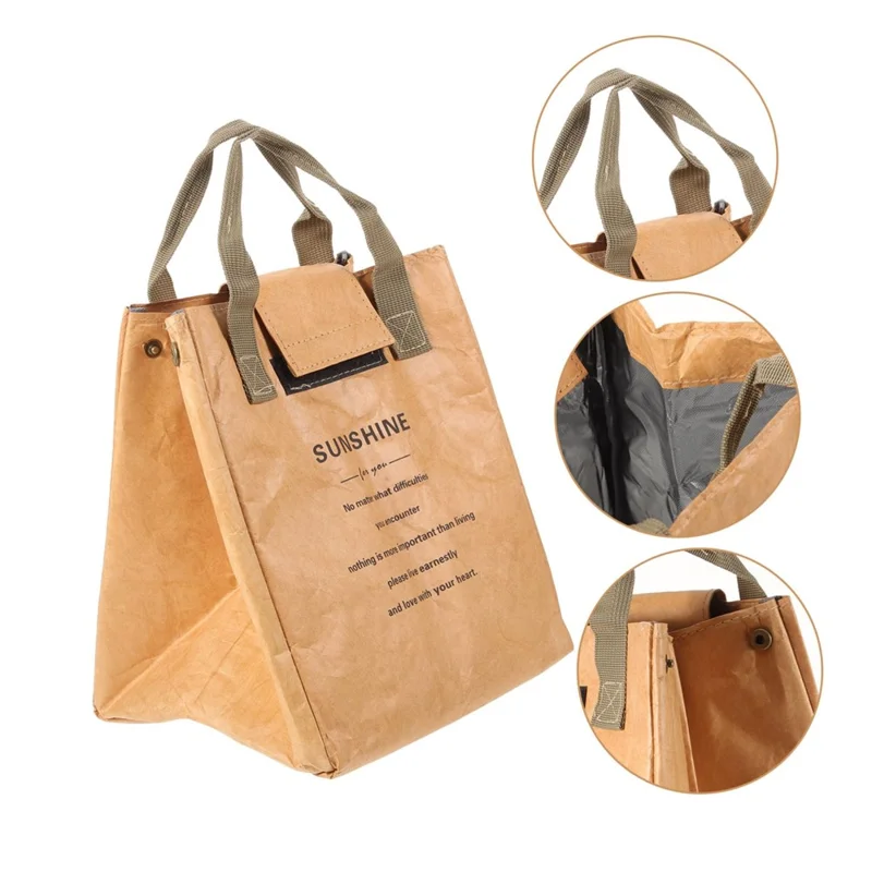 Large Capacity Insulated Lunch Bag Work School Thermal Food Container Carrier Tote Bag - Grey