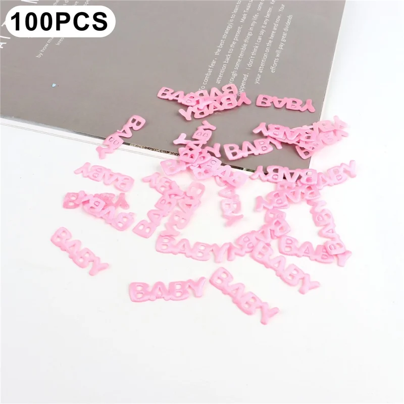 100 Pièces de Décoration de Fête d'Anniversaire et de Baptême - Lettres en Tissu Éponge - Rose
