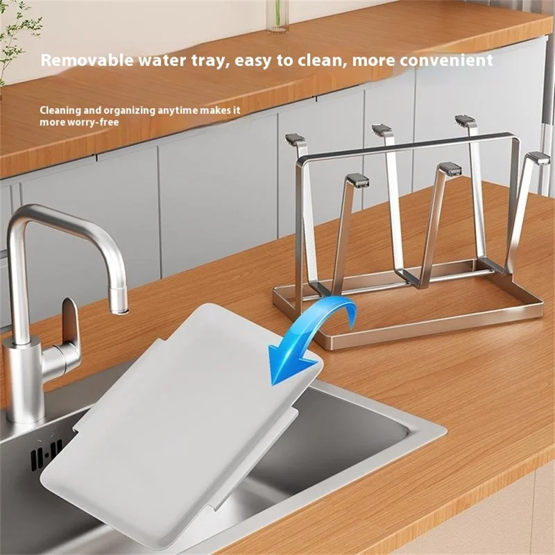 Stainless Steel 6 Cup Drying Rack with Drip Tray Upside Down Storage Organizer for Mugs Bottles Glasses, Style B