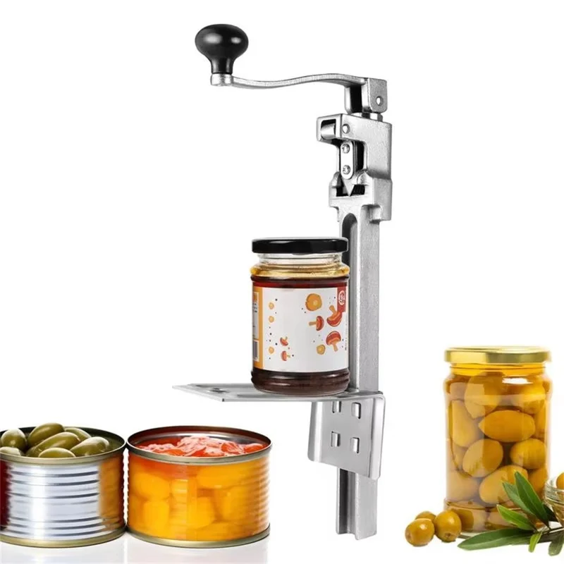 Abridor de Latas Manual com Cabo Longo e Grampo de Mesa para Uso Comercial em Restaurantes e Hotéis
