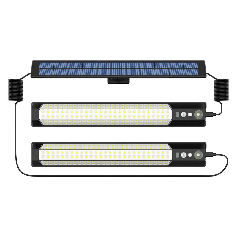 2 Peças Luminária de Parede Externa com Painel Solar IP65 à Prova d'Água com Sensor de Movimento para Jardim, Paisagem e Quintal