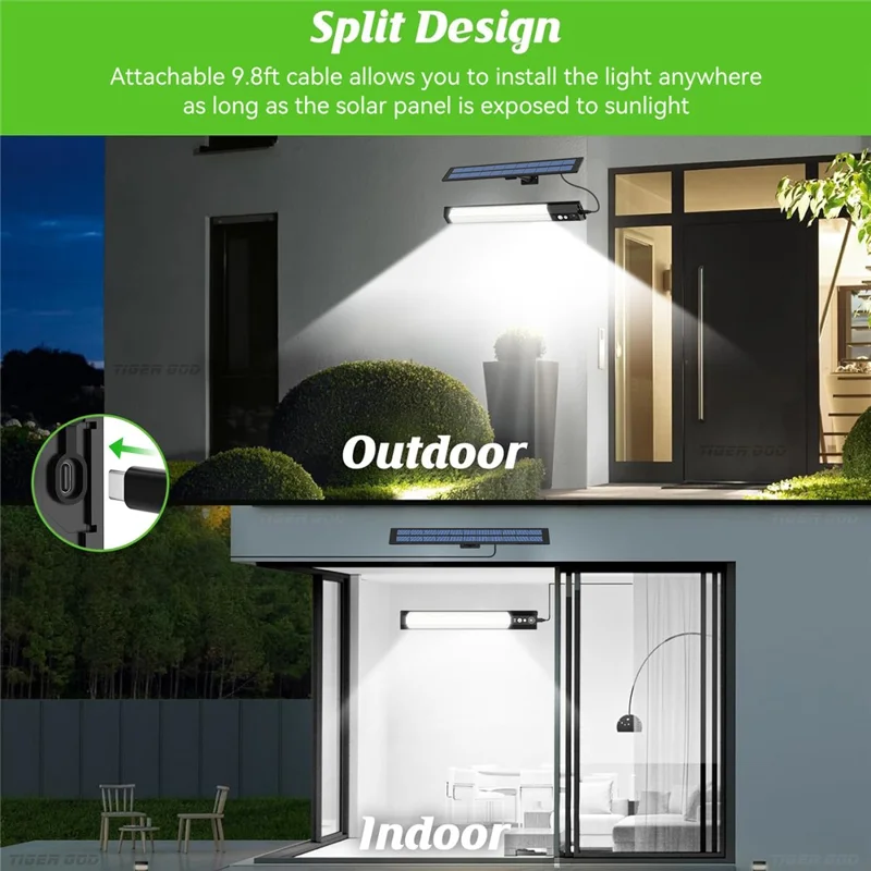 2 Peças Luminária de Parede Externa com Painel Solar IP65 à Prova d'Água com Sensor de Movimento para Jardim, Paisagem e Quintal