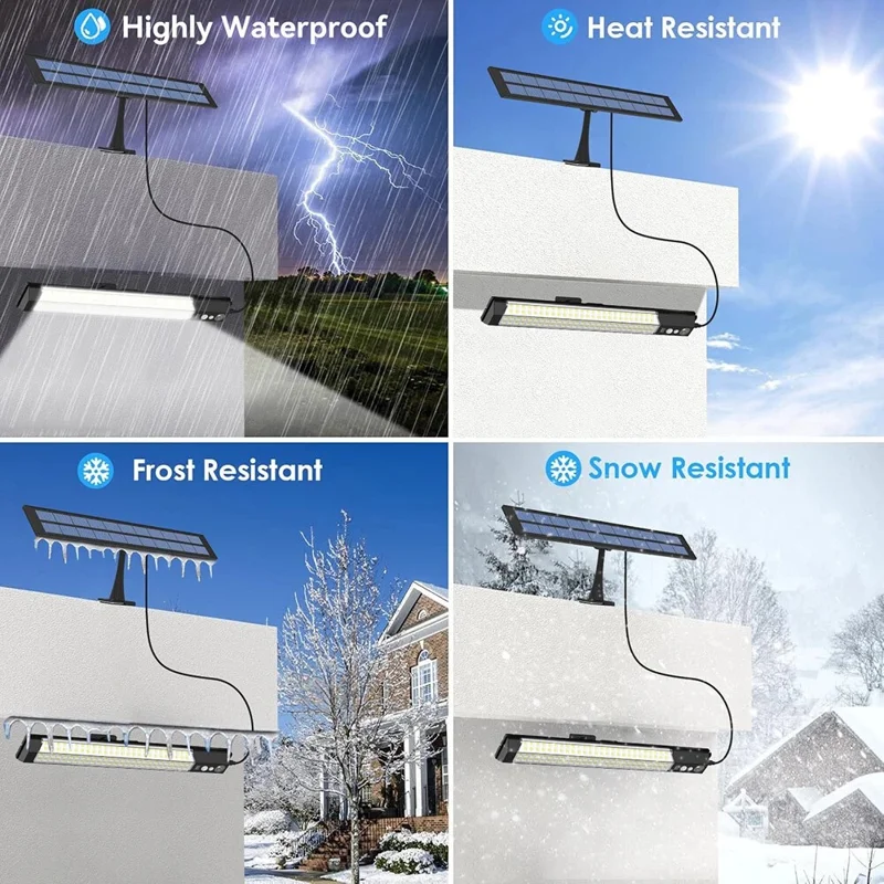 2 Peças Luminária de Parede Externa com Painel Solar IP65 à Prova d'Água com Sensor de Movimento para Jardim, Paisagem e Quintal