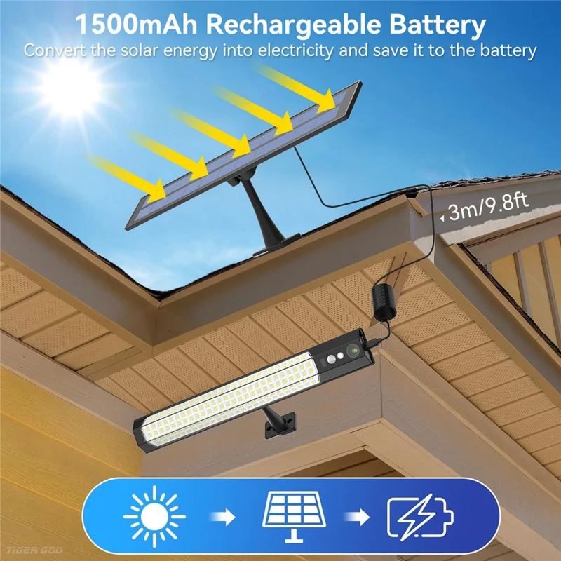 2 Peças Luminária de Parede Externa com Painel Solar IP65 à Prova d'Água com Sensor de Movimento para Jardim, Paisagem e Quintal