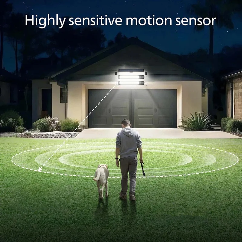 2 Peças Luminária de Parede Externa com Painel Solar IP65 à Prova d'Água com Sensor de Movimento para Jardim, Paisagem e Quintal