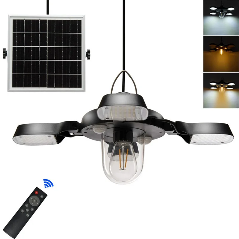 192 LED Solar Powered Light IP65 Waterproof 4 Blades 1200LM Dimmable Motion Sensor Garden Lamp