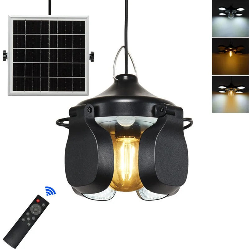 192 LED Solar Powered Light IP65 Waterproof 4 Blades 1200LM Dimmable Motion Sensor Garden Lamp