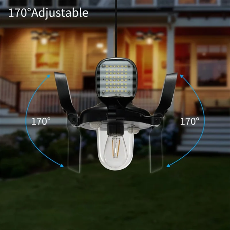 192 LED Solar Powered Light IP65 Waterproof 4 Blades 1200LM Dimmable Motion Sensor Garden Lamp