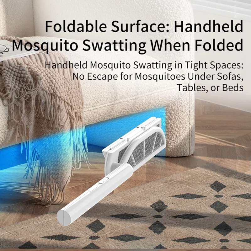 LTZ02 2 in 1 Foldable Electric Mosquito Swatter Rechargeable Mosquito Killer Lamp for Indoor Outdoor