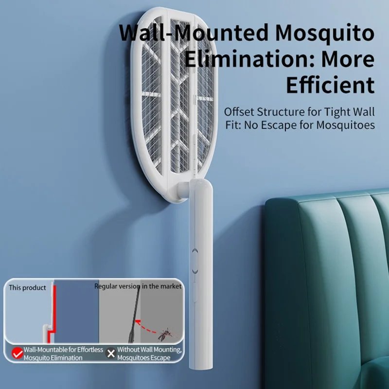 LTZ02 2 in 1 Foldable Electric Mosquito Swatter Rechargeable Mosquito Killer Lamp for Indoor Outdoor