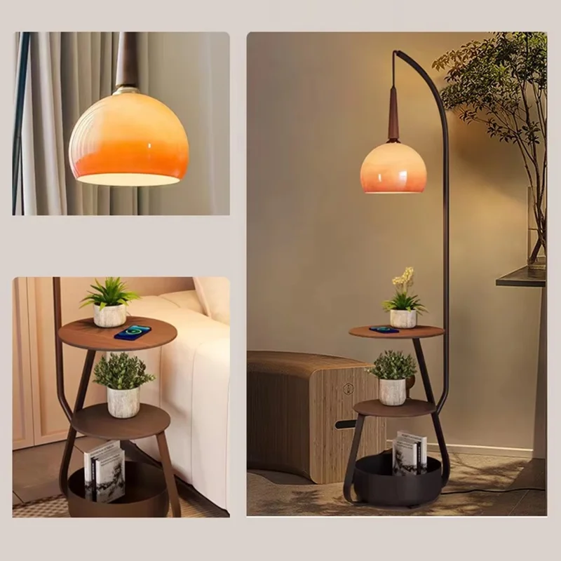 Moderne Stehlampe mit Ablage Nachttisch für Wohnzimmer Sofa Seitliche Augenfreundliche Atmosphärenleuchte