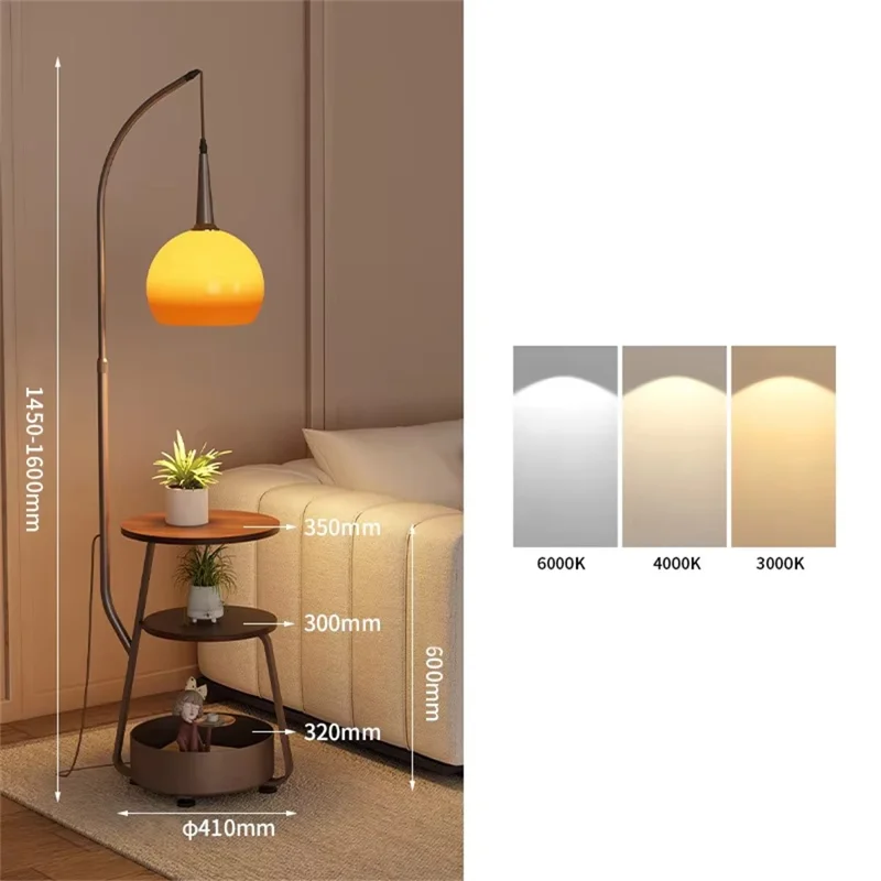 Moderne Stehlampe mit Ablage Nachttisch für Wohnzimmer Sofa Seitliche Augenfreundliche Atmosphärenleuchte