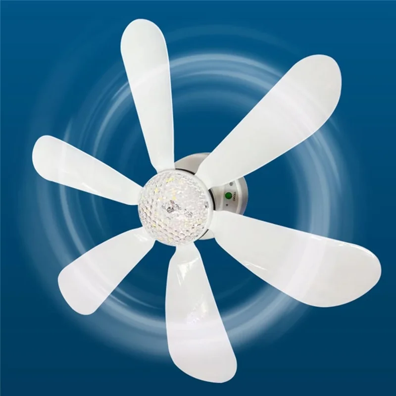 Ventilateur de plafond portable à éclairage solaire avec télécommande pour camping extérieur - 3 niveaux d'intensité