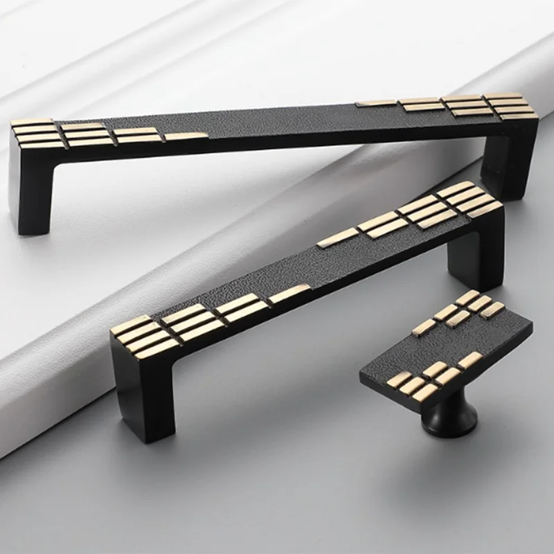 New Chinese Style Brass Drawer Pull 96mm Hole Centers C-Shaped Handle for Cabinet Wardrobe Cupboard - Gold