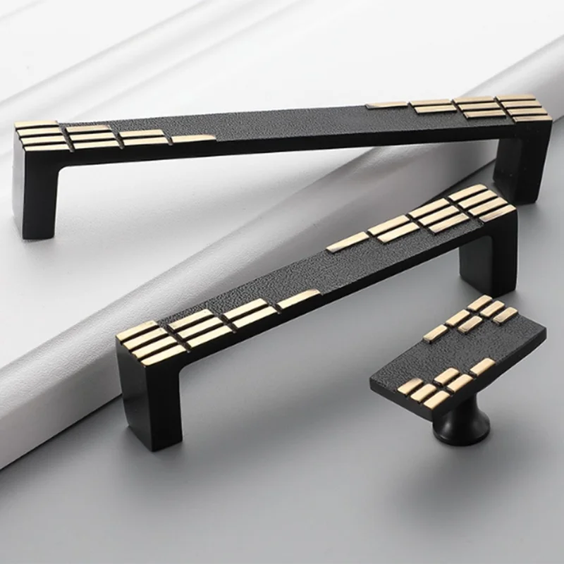 New Chinese Style Brass Drawer Pull 128mm Hole Centers C-Shaped Handle for Cabinet Wardrobe Cupboard - Gold