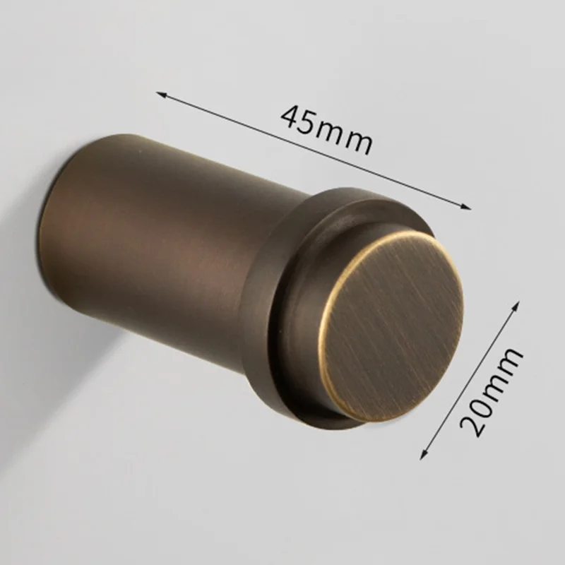 YG-002 Brass Wall Mounted Hook 20 x 45mm Round Coat Hanger for Hallway Bedroom Bathroom - Coffee