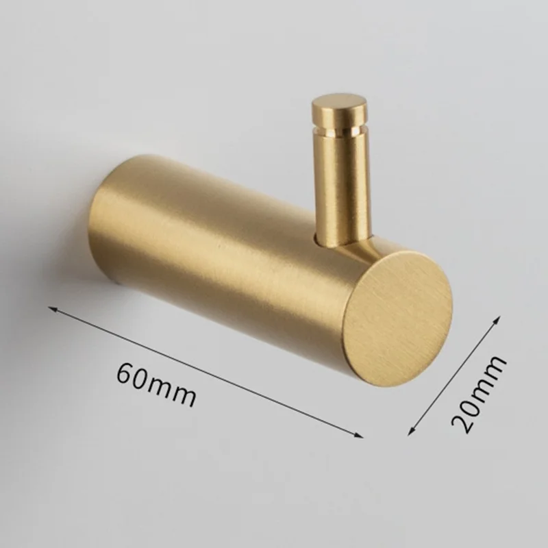 YG-003 Gebürsteter Messing-Wandhaken 20 x 60mm Kleiderhaken für Flur, Schlafzimmer, Badezimmer - Bronze