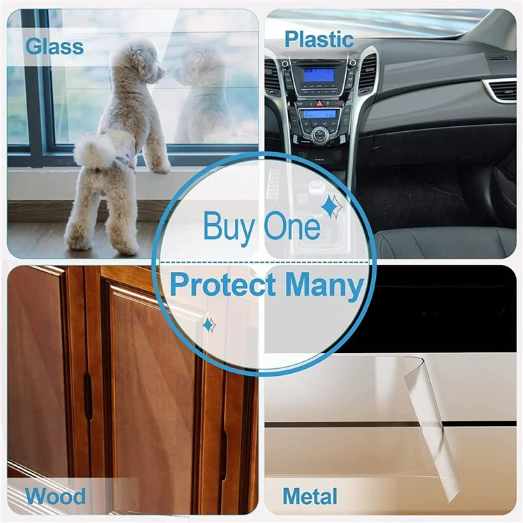 8PCS Cat Scratch Protector Stickers 40x30cm Self-adhesive Protection Mat for Furniture Door Wall Sofa Countertop (with 32PCS Nails)