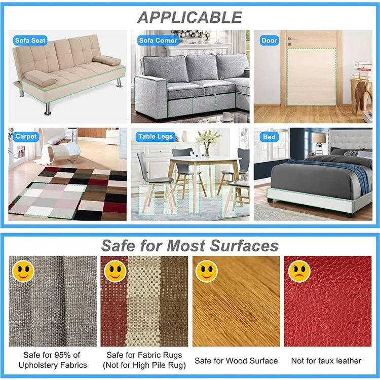 8PCS Cat Scratch Protector Stickers 40x30cm Self-adhesive Protection Mat for Furniture Door Wall Sofa Countertop (with 32PCS Nails)