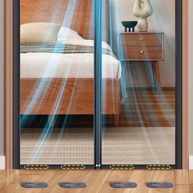 80 x 210cm Anti Mosquito Door Curtain Magnetic Automatic Closing Breathable Mesh Door Screen - Black