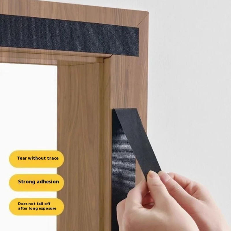 Tenda zanzariera per porta 100 x 210 cm Chiusura magnetica automatica Rete traspirante - Nero