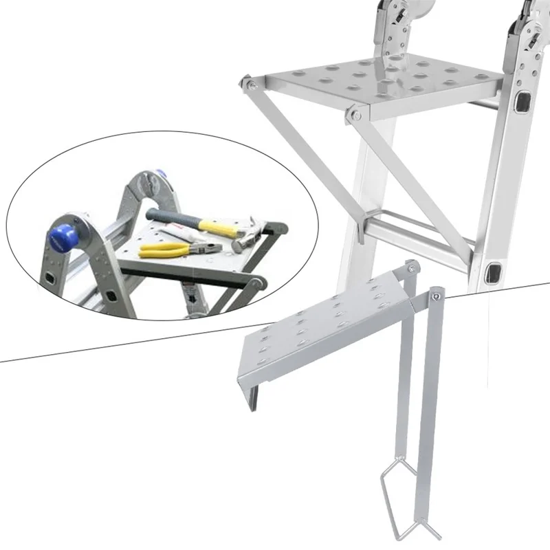 Ladder Work Platform Wide Pedal Attachment Work Ladder Tray for Painter, 150kg Load Capacity