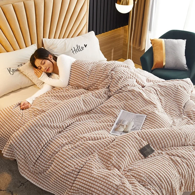 180 x 200cm Ultra Soft Milk Velvet Throw Blanket for Nap Solid Color Office Sofa Cover - Lemon Yellow