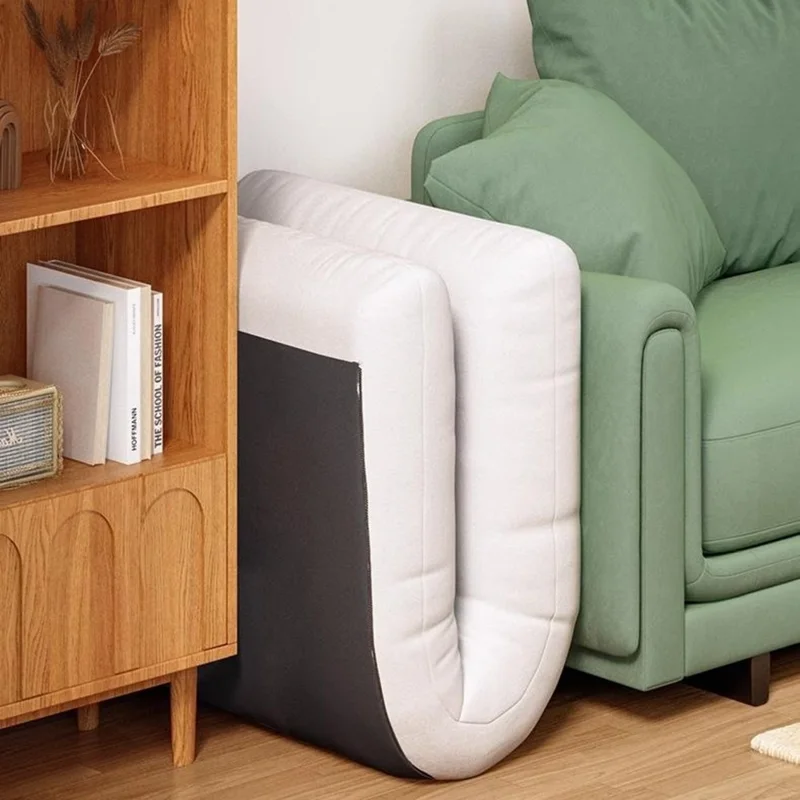 Skin Friendly Flannel Foldable Single Sofa Chair Adjustable Backrest Lounge Seat for Balcony Bay Window - Beige
