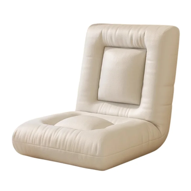 Chaise de salon pliante en tissu technique avec dossier réglable pour balcon ou fenêtre - Beige