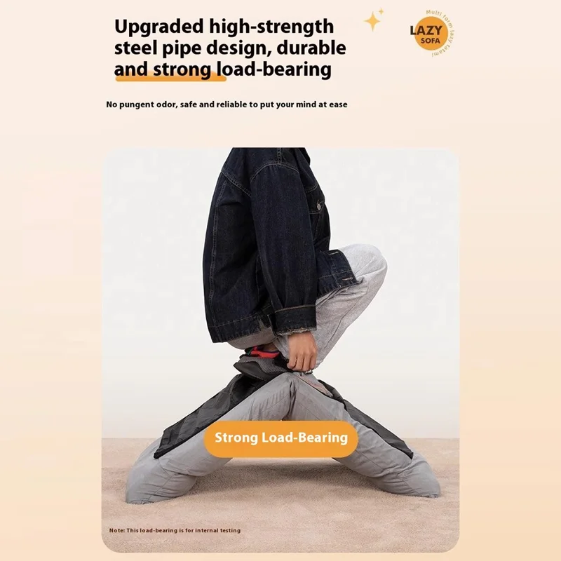 كرسي أريكة فردي قابل للطي بقماش تكنولوجي مع مسند ظهر قابل للتعديل مقعد استرخاء للشرفة أو النافذة الكبيرة - برتقالي