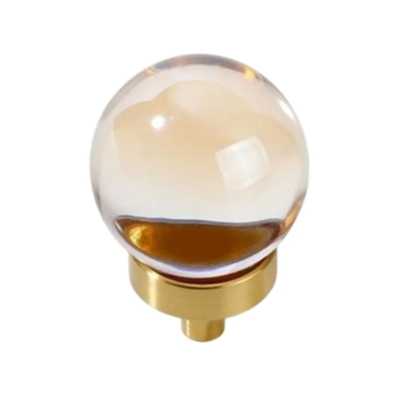 8059 Maniglia per Cassetto a Sfera in Ottone con Cristallo per Mobili e Armadi - Colore Champagne