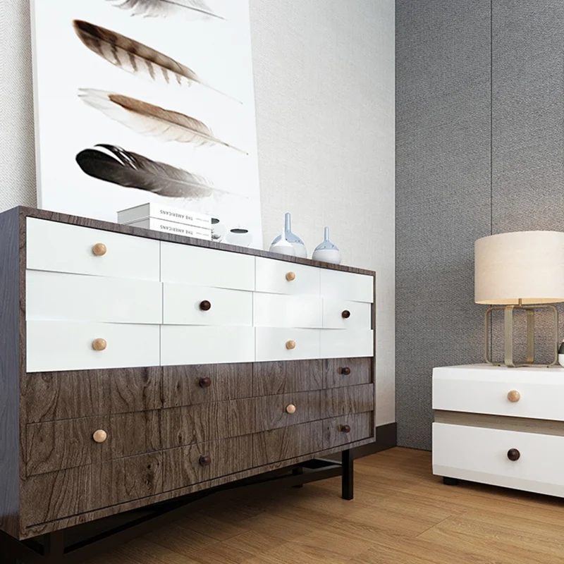 Pomello per cassetto da 6564 da 30 mm di diametro, con foro singolo, in legno tondo per armadio e mobili - Colore legno naturale