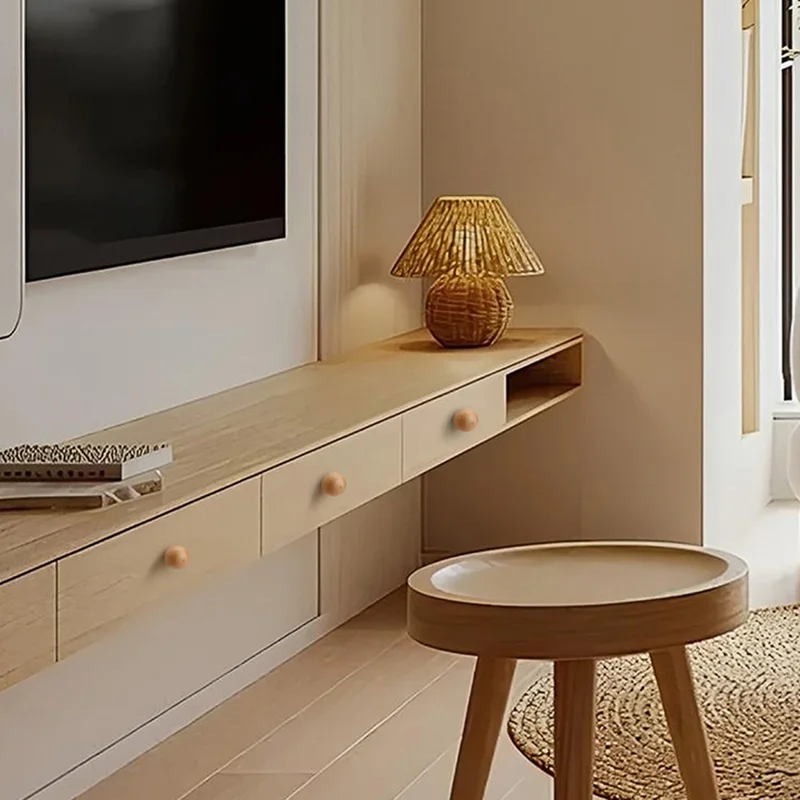 Pomello per cassetto da 6564 da 30 mm di diametro, con foro singolo, in legno tondo per armadio e mobili - Colore legno naturale