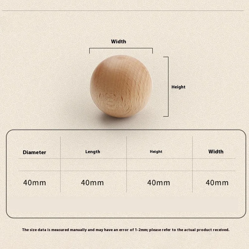 6564 Bouton de tiroir de 40 mm de diamètre Bouton rond en bois à trou unique Poignée de meuble d'armoire - Couleur naturelle du bois