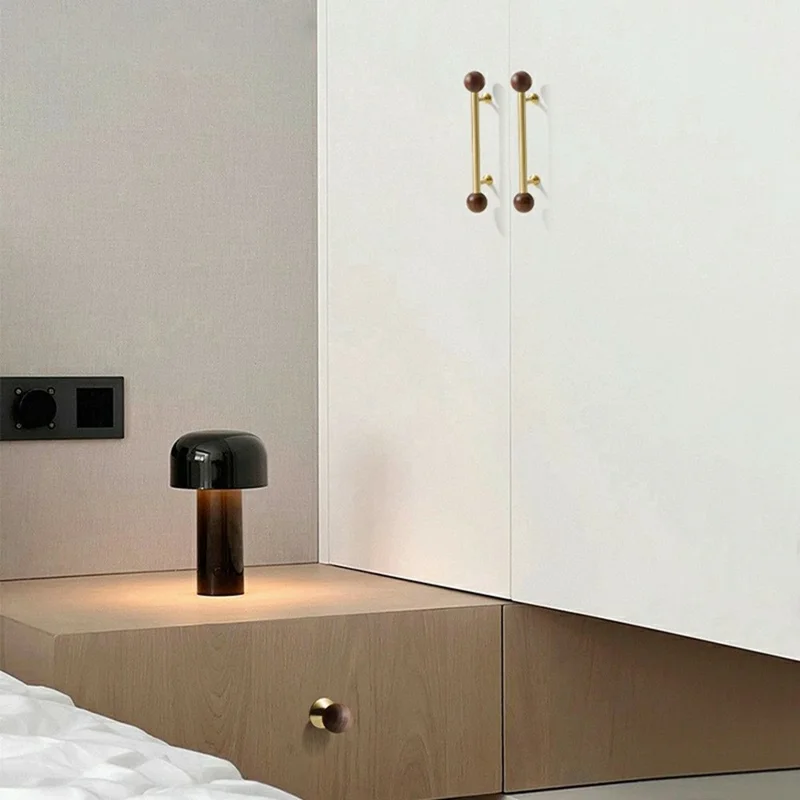 8194 96mm Hole Centers Walnut Cabinet Handles French Style Solid Brass Round Ball Pulls for Wardrobe / Drawer - Bronze