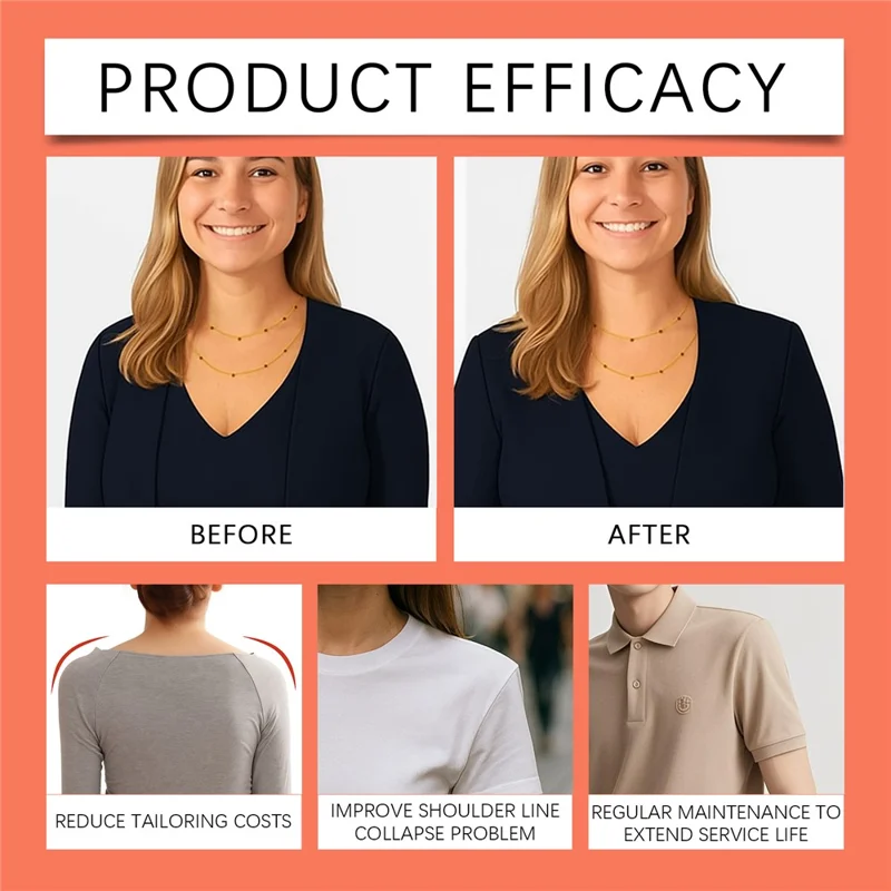 ZERILINA 1 Pair Non Slip Washable Shoulder Pads Reusable Invisible Shoulder Enhancer, ZE-B08-0002-01
