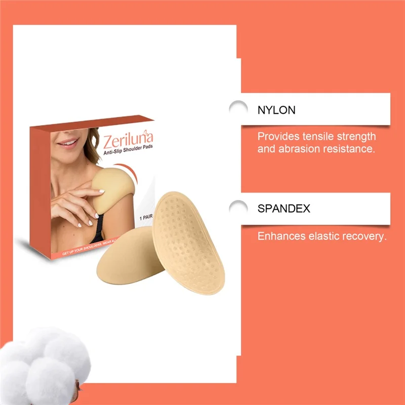 ZERILINA 1 Pair Non Slip Washable Shoulder Pads Reusable Invisible Shoulder Enhancer, ZE-B08-0002-01