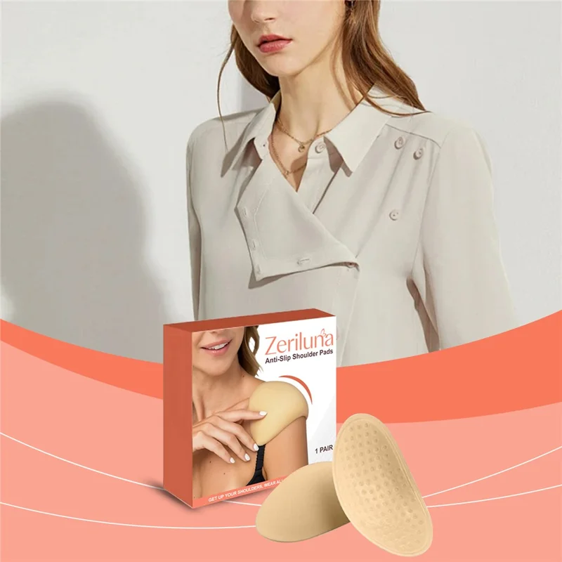 ZERILINA 1 Pair Non Slip Washable Shoulder Pads Reusable Invisible Shoulder Enhancer, ZE-B08-0002-01