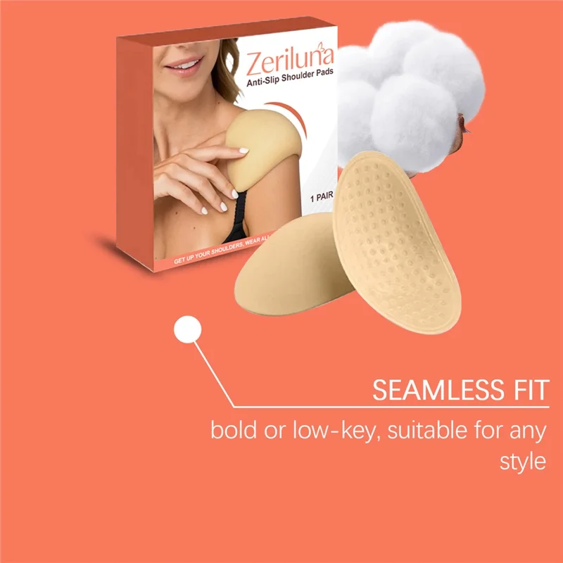 ZERILINA 1 Pair Non Slip Washable Shoulder Pads Reusable Invisible Shoulder Enhancer, ZE-B08-0002-01