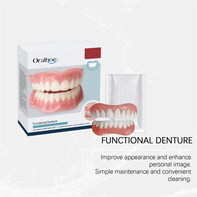 ORALHOE OR-A04-0430-01 Denture Cosmetic Kit Upper / Lower False Teeth for DIY Smile Transformation