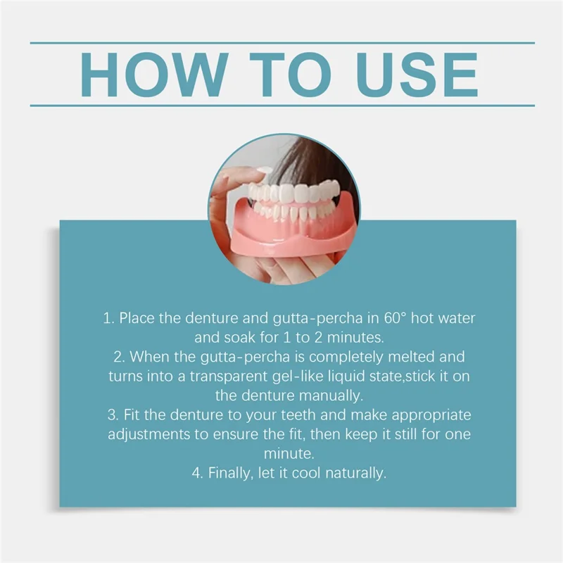 ORALHOE OR-A04-0430-01 Denture Cosmetic Kit Upper / Lower False Teeth for DIY Smile Transformation