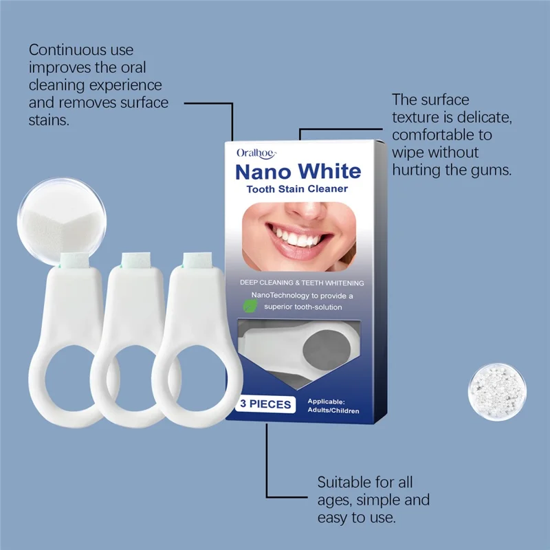 ORALHOE OR-A04-0423-01 Éponge de Nettoyage Dentaire Soin Oral Doux Dissolvant de Taches Outil de Blanchiment Dentaire