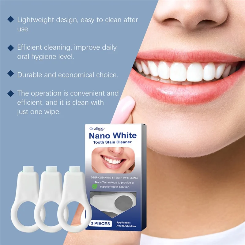 ORALHOE OR-A04-0423-01 Éponge de Nettoyage Dentaire Soin Oral Doux Dissolvant de Taches Outil de Blanchiment Dentaire